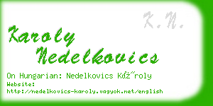 karoly nedelkovics business card